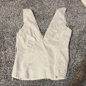 Abercrombie & Fitch Light Tan V-Neck Top